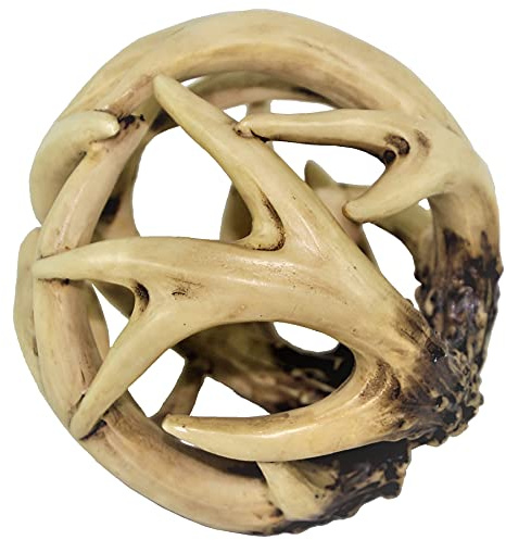 BestGiftEver Decorative Entwined Spherical Rattan Antler Ball 4.25 -Log Cabin Table Centerpiece Decoration