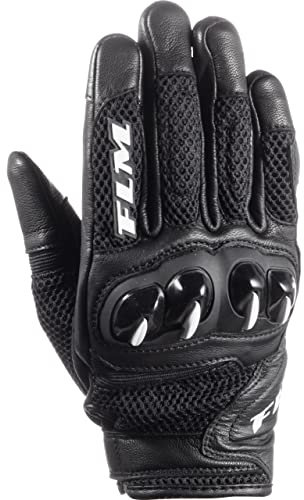 FLM Motorradhandschuhe kurz Motorrad Handschuh Misano Air Damen Leder/Textilhandschuh kurz schwarz 7, Sportler, Ganzjährig