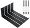 LOLYSIC 4Pcs Shelf Brackets, 225mm 9 Inch Heavy Duty Scaffold Board Shelf Brackets, 4mm Thick Floating Shelf Brackets Supports with Lip, Metal Wall Mounted Shelve Brackets with Screws, Black