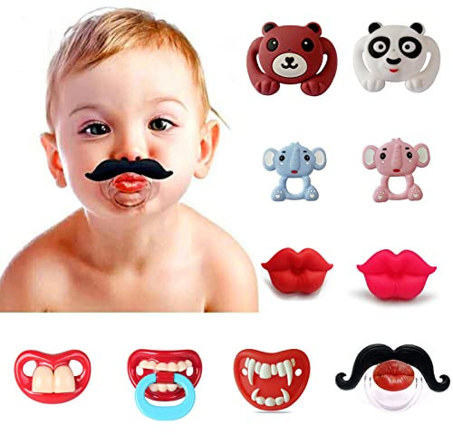 Syfunlv Ultra soft Schnuller - 10er Pack, BPA-freier, Space Day & Night Babyschnuller, Brustähnlicher Schnullers, Lustige Lippen Baby Schnuller für Babys von 0-6 Monaten, für sensible Haut