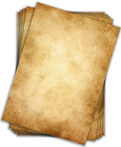 50 Blatt Briefpapier DIN A4 Vintage mittelalterlich altes Papier Urkunde bedruckbar 120g/m² Papier.