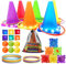 Bean Bag Toss Game Toys - Light Up 3 in 1 Carnival Games Set, Cones Bean Bags Ring Toss, Garden Game Indoor Outdoor Throwing Games for Family Activity, Gifts for Age 3+ Years Old Girls Boys Toddlers