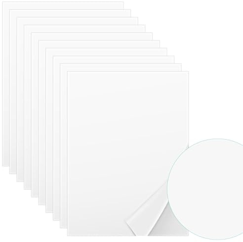 Bremorou 10 Pcs Iron On Adhesive Sheets A4 Size Fusible Double-Sided Heat Melt Fabric Glue Sheet Press-On Patch Iron On Tape Heat Melt Fabric Glue Sheet Permanent Fusible Adhesive Sheets