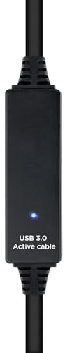 15 meter lång USB 3.0-förlängningskabel med A-hane-till-hona-förstärkare, perfekt för att förlänga anslutningar utan signalkvalitet.