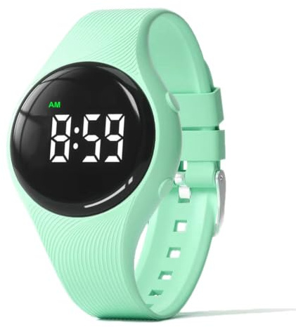e-vibra Orologio da allenamento al vasino, impermeabile, silenzioso, con vibrazione, ricaricabile, con allarme e schermo di blocco, Verde, 4 to 7.4 inches, Minimalista