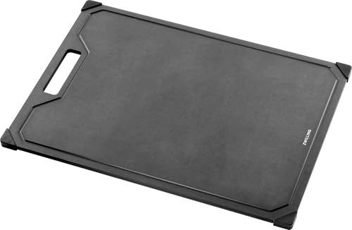 ZWILLING Schneidebrett 42 x 30 cm aus Holzfaser, Fiberholz, mit Saftrille, rutschfest, spülmaschinengeeignet, Schwarz