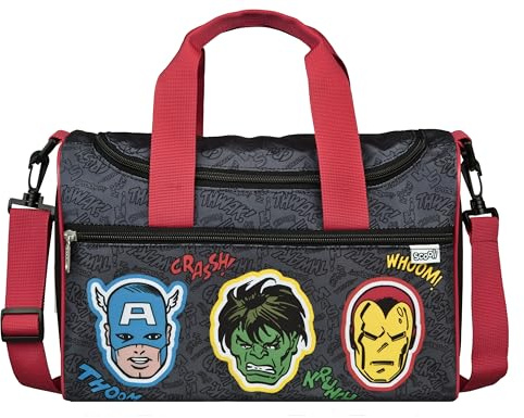 Scooli - Avengers borsa sportiva per bambini - 23 x 35 x 16 cm - ampio scomparto principale - tracolla regolabile - accessori per la scuola - borsa a tracolla