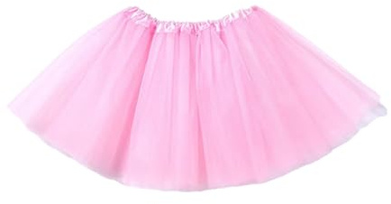 DYSWTUE Jupes Tutu en Tulle pour Femmes, Jupe Tutu Rose en Tulle Élastique Classique à 3 Couches pour Danse Ballet, Tenue de Fête des Années 80, Costume de Fête d'halloween