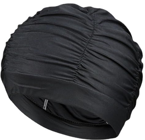 Gorro de baño para Mujer Adulta, Gorro de baño de Nailon Plisado elástico, Gorros de cómodos de Secado rápido para Mujeres, Hombres, Pelo Largo