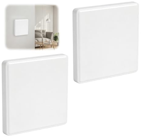 2 Pcs 86 * 86 mm Tapas de Enchufe Empotrado(Blanco) | Tapa Ciega Enchufe Cables pared, Adecuado para Llaves de Luz y Enchufes de pared, Portaplacas Rectangulares