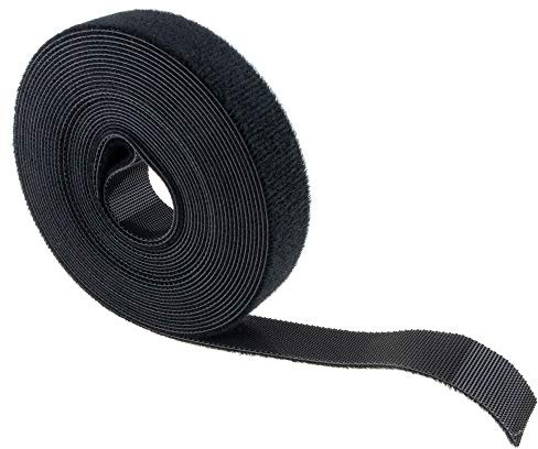 Kardborrkabelbindare – 20 mm x 10 m – kardborrband för kabel – klippbar, svart