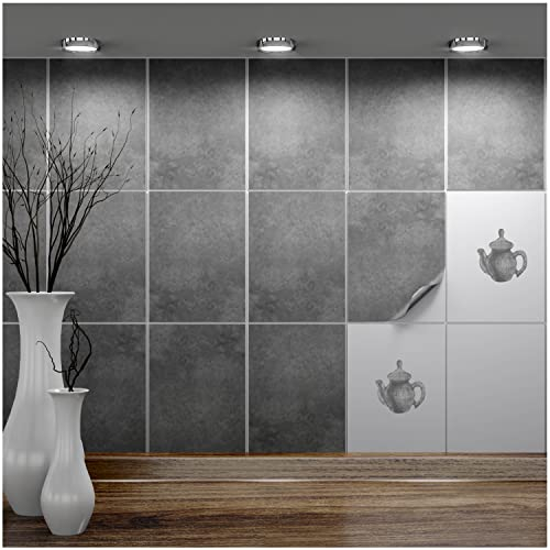 FoLIESEN - Fliesenaufkleber 15x20 cm | Deko-Aufkleber für Küche & Bad | Fliesen-Folie zum Aufkleben | Beton, .:10 Stück