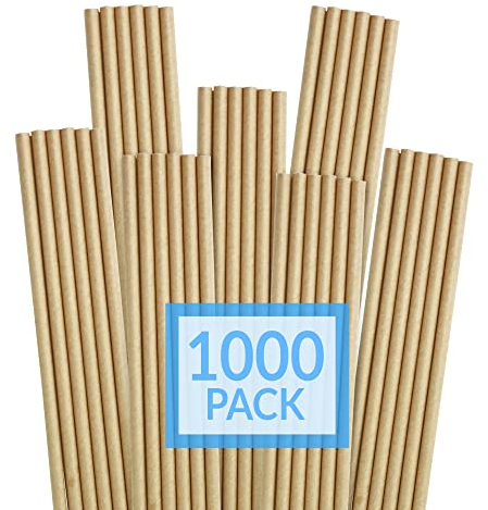 Reli. 1000 Pack Paper Straws (Kraft Brown) | Paper Straws for Drinking - Disposable, Biodegradable/Eco-Friendly | Use for Crafts, Party Decoration/Supplies, Restaurants, Juice (Brown)