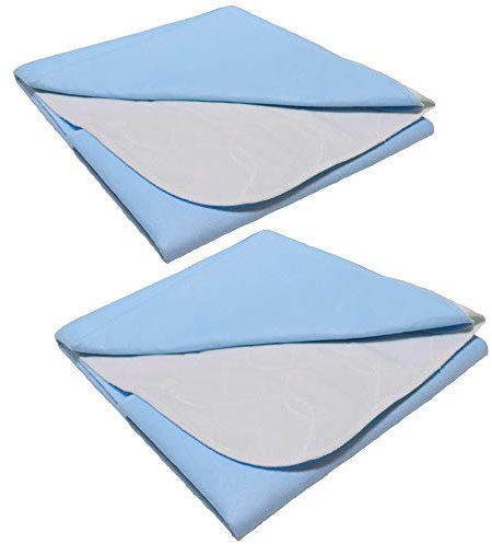 2er Set Inkontinenz Unterlage waschbar Auflage Betteinlage Nässeschutz Bettunterlage wasserdicht Matratzenauflage Weiß (40 x 75 cm)