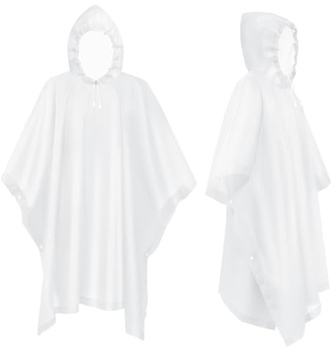 flintronic Chubasqueros Impermeable, Poncho de Lluvia Impermeable, Paquete Poncho de Lluvia Reutilizable con Capucha, Ligero y Impermeable Poncho, para Viajes y Exteriores, para Hombre Mujer