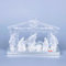 SHATCHI 30cm Christmas Pre-Lit LED Musical Nativity Scene Acrylic Sculpture Battery Operated Light Up Xmas Tabletop Home Decorations, Star Ice White