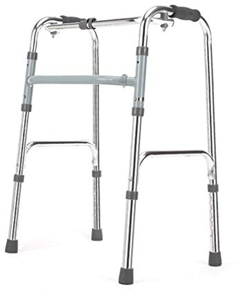 Andador sin ruedas Ayuda para andador para personas mayores Anciano Marco de soporte para caminar Plegable Altura ajustable Ligero Baño al aire libre Auxiliar Doble La comodidad esperanzadora