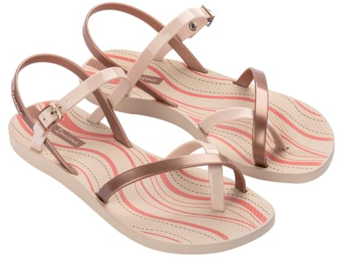 Ipanema Women's Fashion Sand VIII FEM Flat Sandals, Beige/Metallic Pink, 38 EU, Beige Metallic Pink, 6 UK