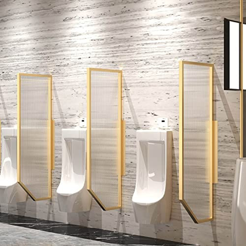 Urinal für Herren aus Edelstahl zur Wandmontage, für gewerbliche öffentliche Toiletten, Trennwand mit Glasscheibe, ideal für Hotels und Badezimmer, 3 Stück