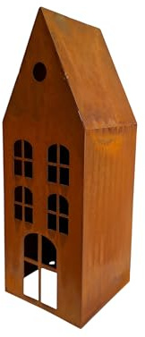Edelrost Garten Laterne, Haus-Design, 44 cm, Metall Kerzenhalter für Außendekoration Gartendekoration rostige