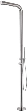 XJTNLB Doccia a Terra da Giardino Piscina Doccia da Esterno Piscina in Acciaio Inox Spazzolato