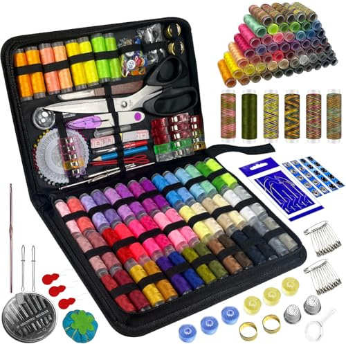 Sewing Kit with Sewing Accessories,305pcs Professional Large Sewing Kit Including 56 Bobbins,Scissors and Accessories,Suitable for Adults,Beginners,Home and Travel