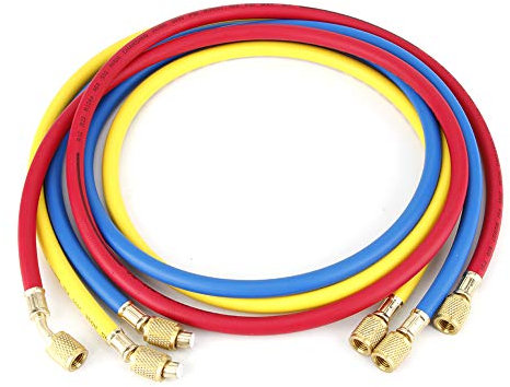 TOPINCN 1.5M 600Psi Mangueras Carga Refrigerante 1/4 Pulg. Presión De 1/4 Pulg. Aire Acondicionado Tubo Flúor Acondicionador Aire Refrigerante Herramienta Para Agregar Refrigerante