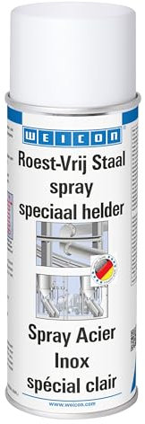 WEICON Spray Acier Inox, spécial clair 400 ml / Revêtement anticorrosif 400 ml / Teinte : inox-métallique, clair
