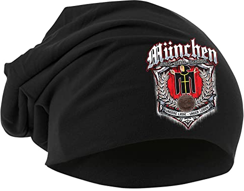 UGLYSHIRT Für Immer München Mütze | Strickmütze - München Beanie - München Hut - Logo - Hat - Stadt - City | Beanie Druck: Bunt