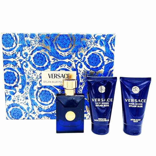 Versace Dylan Blue Eau de Toilette 50ml Gift Set 2024 (Contains 50ml EDT, 50ml Shower Gel and 50ml After Shave Balm)