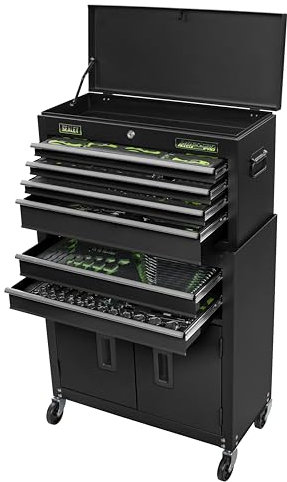 Sealey Siegen Tool Kit with 6 Drawer Top Chest and Rollcab 247pc, Ball Bearing Slides - S01267