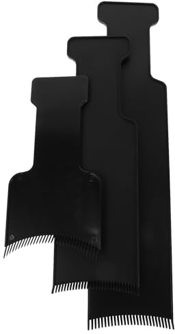 COLLBATH Lot de 3 Planches à Mélanger de Coloration Cheveux Petites, Moyennes et Grandes Tailles, Palettes en Plastique Noir pour Balayage Précis, Outils Professionnels pour Coiffeurs