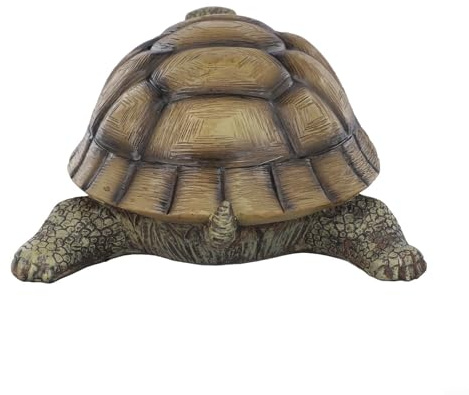 Statue de tortue de jardin en résine pour pelouse et décoration extérieure – Sculpture réaliste avec texture réaliste, décoration marron résistante aux intempéries pour terrasse, cour