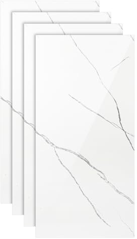 Paneles de pared con aspecto de mármol Daromigo 60x120 cm, revestimiento de pared de PVC para cocina y baño, protección contra salpicaduras para la parte posterior de la cocina, revestimiento de pared