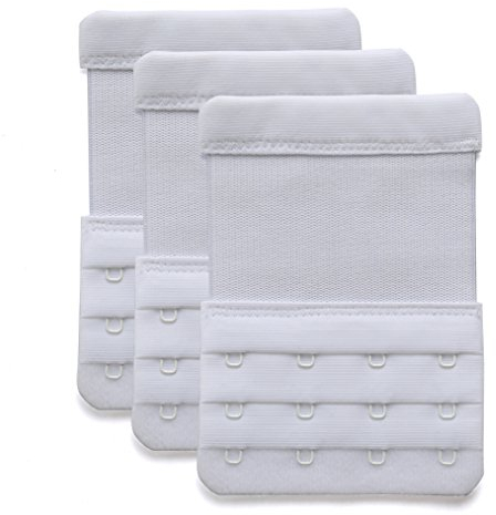YARBAR Bra Extenders 4 Hook Soft Elastic Bra Extension Strap for Plus Size Bra Pack of 3