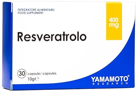YAMAMOTO RESEARCH Resveratrolo 30 Capsule, Integratore Alimentare con Resveratrolo, Potente Antiossidante Naturale, Azione Anti-age e Anti-Invecchiamento