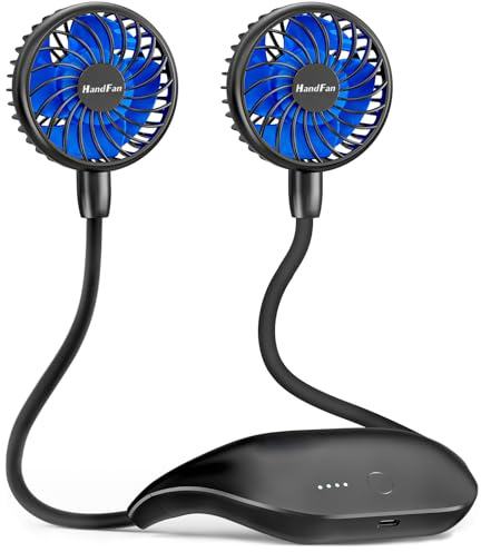 HandFan HandFan10000mAh Ventilador Portatil Cuello Mini Ventilador USB Recargable,Ajustable De 360 ​​°,48 Horas De Tiempo De Trabajo Para La RefrigeracióN Personal, Camping,Viajes, Oficina, Iglesia