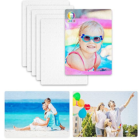 MR.R 6 Sets Sublimation Blanks White Paper Jigsaw Puzzle 120pcs A4 For Sublimation Heat Press Transfer Printing