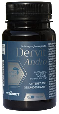Dervit, 60 kapslar för hår, kvinnor, män, mineraler, vitaminer, hårväxtmedel