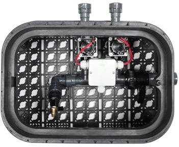Wacredo Bewässerungsverteiler mit Premium Ventilbox | Anschlussmaterial | Verschraubungselemente | Magnetventile | Messing Druckluftanschluss mit Kugelhahn (Kugelhahn, 2 Stationen)
