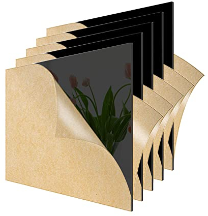 YIWONFU 5 Stück Schwarz Acrylglas Platte A5(210x148 mm), 2mm Dicke Acrylglas Kunststoffplatten, Schneidbar/Verwitterung Acrylplatten für Fotorahmen, Gemälde, DIY
