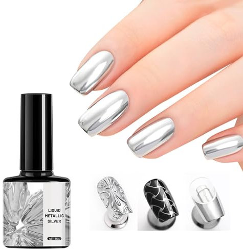 Metal Gel Nail Polish - Mirror Silver Metallic Nail Art - 3D Metal Painting
