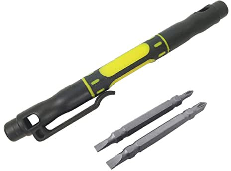 Mini tournevis de poche en forme de stylo avec 4 embouts à double extrémité, kit d'outils de réparation à tête plate, tournevis cruciforme, ensemble de tournevis multifonction