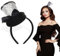 IWTBNOA Mini Top Haarreif, Schwarz Zylinder Haarreif, Glitzerhut, Karneval Haarschmuck, Kostüm Party Hut für Mottoparty, Cosplay, Abschlussball