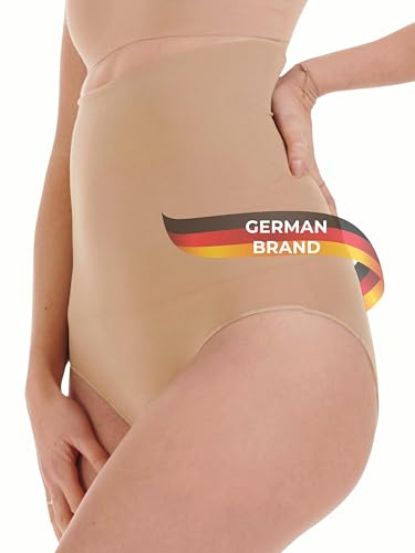 TONEST Shapewear Donna - Mutande Modellanti - Vita Alta - Intimo Snellente - Slip Contenitivo - Guaina Pancia Piatta - Figura Formante - 1100-MS-CC (L, Beige)