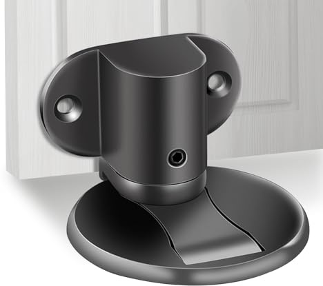 Magnetiska dörrstopp, magnetisk dörrhållare utan borrning, självhäftande tung dörrhållare dörrstopp självhäftande, dörrdämpare, dörrstopp, vindtålig mekanisk tyst dörrstopp (grå)