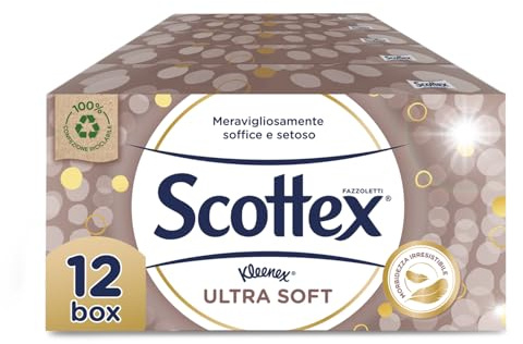 Scottex Ultra Soft Box Fazzoletti, 12 Box da 80 Fazzoletti