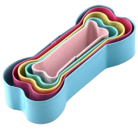 Stampo per biscotti a di osso di cane, 5 taglierine colorate in acciaio inox, per dolci e fondente, per spuntini fatti in casa