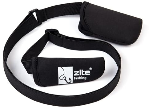 Zite Fishing Rutenschutz 2er-Pack | Verstellbar 80–220 cm | Neopren Schoner für Zweiteilige Angelruten | Schutz für Griff & Spitze | Schwarz Rutenkappen Mit Logo Bedruckt