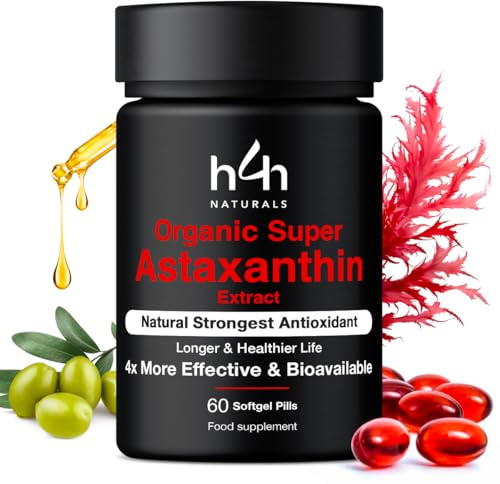 H4H Bio Super Astaxanthin – Hochdosiert mit 4x besserer Aufnahme | Mit Bio-Olivenöl aus Griechenland – Vegan, laborgeprüft & ohne Zusatzstoffe